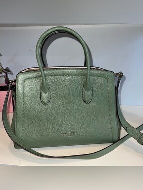 kate spade Knott Small Satchel Sage Green Pebbled Leather Crossbody